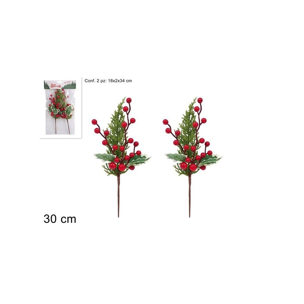 PICK SPILLONE 30CM FOGLIE E BACCHE